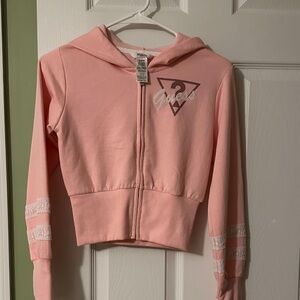 Guess Kids Light Pink Zip-Up Hoodie